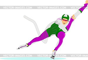 Speed skating runner. Vector 3d illustration - vector image