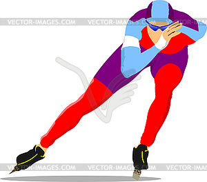 Speed skating runner. Vector 3d illustration - vector EPS clipart