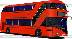 Modern London double Decker  red bus. Vector 3d - vector clipart