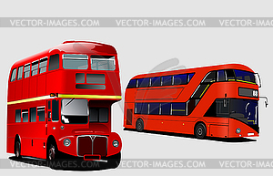 Tow generation of London double Decker  - royalty-free vector image