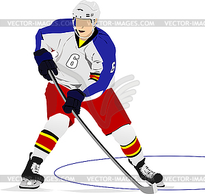 Ice hockey player. Color  3d illustration - vector image