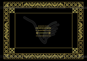 Gold ornament on dark background. Can be used as - vector image