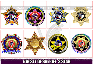 Sheriff`s badge on a white background. 3d vector - vector EPS clipart