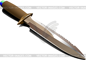 The vector 3d image of a knife on a white background - vector clipart