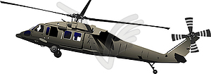 Air force. Combat helicopter. Vector 3d illustration - vector clipart