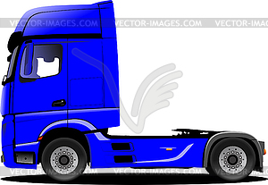 Vector 3d illustration of blue  truck. Lorry - color vector clipart