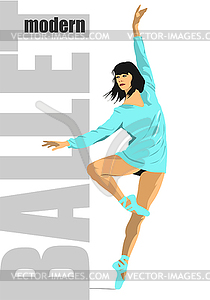Современная балерина цветные 3d иллюстрации - векторная графика
