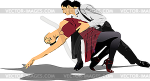 Couple dancing a tango. 3d vector illustration - vector image