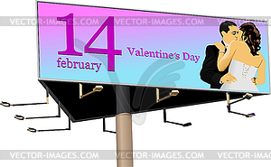 Big billboard publicity over blue sky with - vector clipart