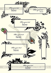 Set of presentation templates. Botanical theme. - vector clipart