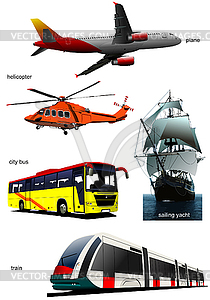 Collection of few kinds of transport images. - royalty-free vector clipart