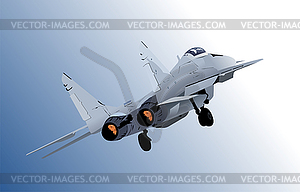 Combat aircraft. Colored 3d vector illustration - vector image