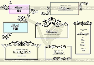 Set of presentation templates. Botanical theme. - vector clipart