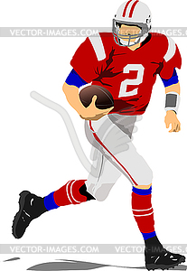 American football player silhouette in action. - vector clip art