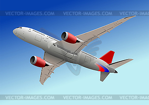 Airplane on the air. Vector 3d illustration - vector clip art