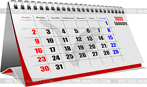 Vector 3d illustration of desk calendar - vector clip art