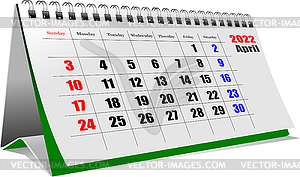 Vector 3d illustration of desk calendar - vector clipart