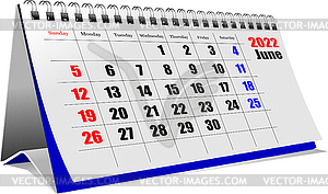 Vector 3d illustration of desk calendar - vector clipart