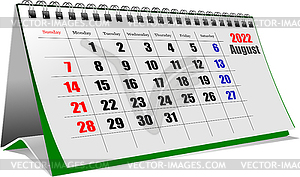 Vector 3d illustration of desk calendar - vector clipart / vector image