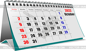 Vector 3d illustration of desk calendar - vector image