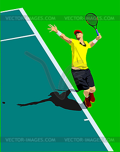 Man Tennis player. Colored 3d - vector image