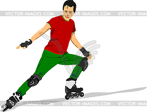 Roller skater silhouette - vector clipart