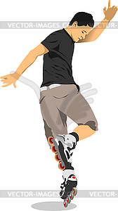 Roller skater silhouette - vector clip art