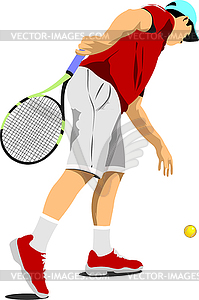 Man Tennis player. Colored - vector image