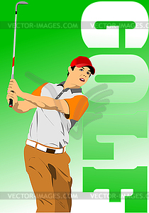 Silhouette of golfer - vector clip art