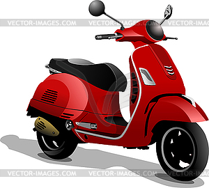 Red city scooter - vector clip art