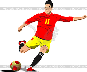 Soccer players - vector image