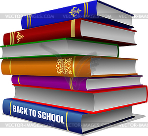 Back to school. Stack of books - vector clipart
