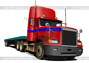 Red truck. Lorry - royalty-free vector clipart