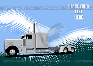 Silver truck on road. Abstract - vector clip art