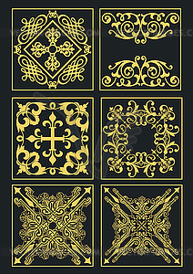 Set of decorative finishing ceramic tiles - vector clipart