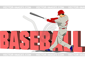 Baseball player poster - vector clip art