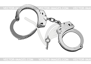 Color police handcuffs - royalty-free vector clipart