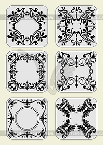 Set of decorative finishing ceramic tiles - vector clipart