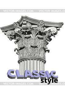 Classic Column. 3d - vector clipart