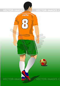 Footballer preparing to take kick - vector clip art