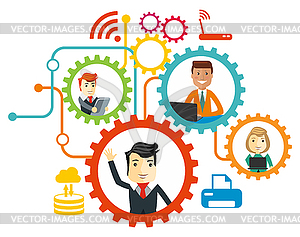 Business team. Cartoon characters - vector clipart
