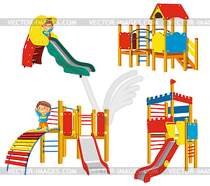 Set of Playgrounds for children - vector image