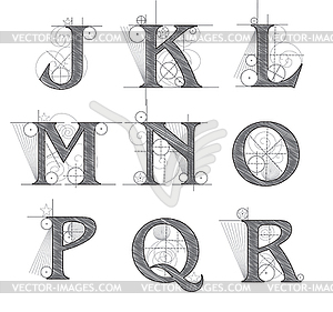 Architectural Letters for design - vector clipart