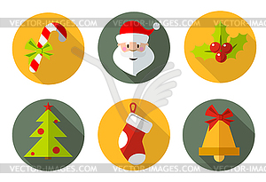 Christmas icons set - vector clip art