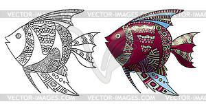 Zentangle fish - vector image