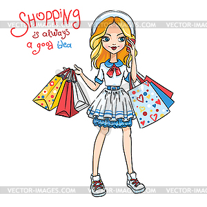 Fashion cute girls - vector image