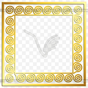 Traditional vintage gold Greek ornament, Meander - vector image