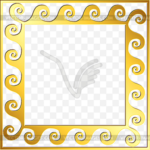 Traditional vintage gold Greek ornament, Meander - vector clipart