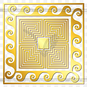 Traditional vintage gold Greek ornament, Meander - vector EPS clipart