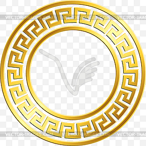 Traditional vintage gold Greek ornament, Meander - vector clip art